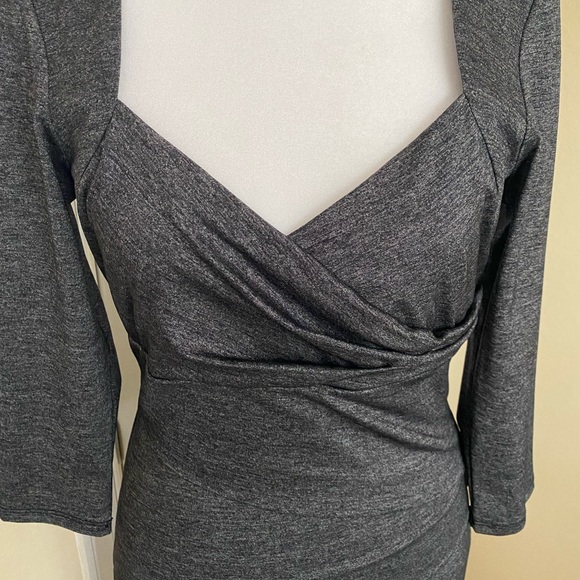White House Black Market Charcoal Gray Dress Size 4 - Picture 3 of 15